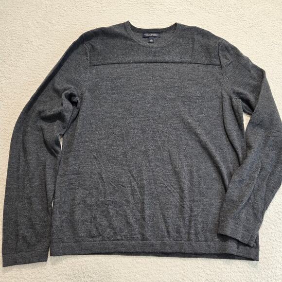 Banana Republic Men's Extra Fine Merino Wool Pullover Sweater Charcoal Gray Sz L - Picture 1 of 9